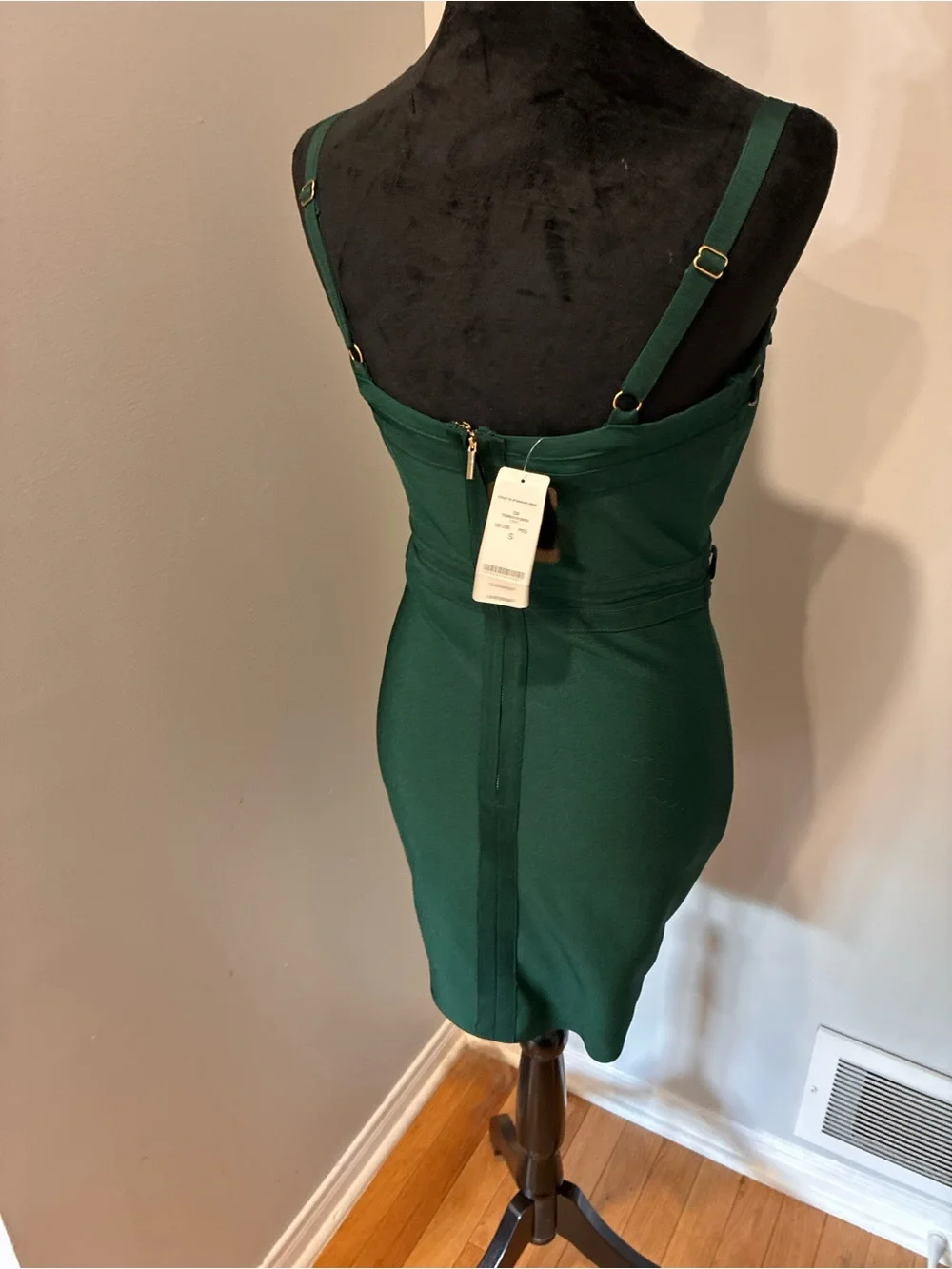 bebe Emerald Green Lace-Up Bodycon Mini Dress - Picture 5 of 9